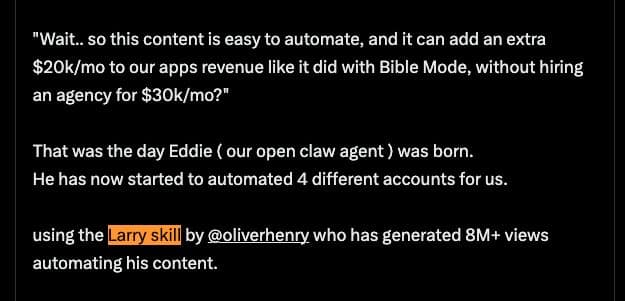 User testimonial