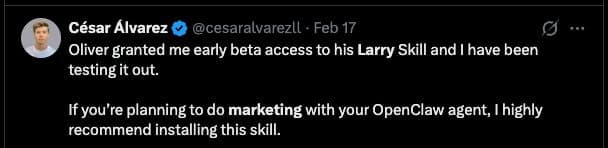 User testimonial